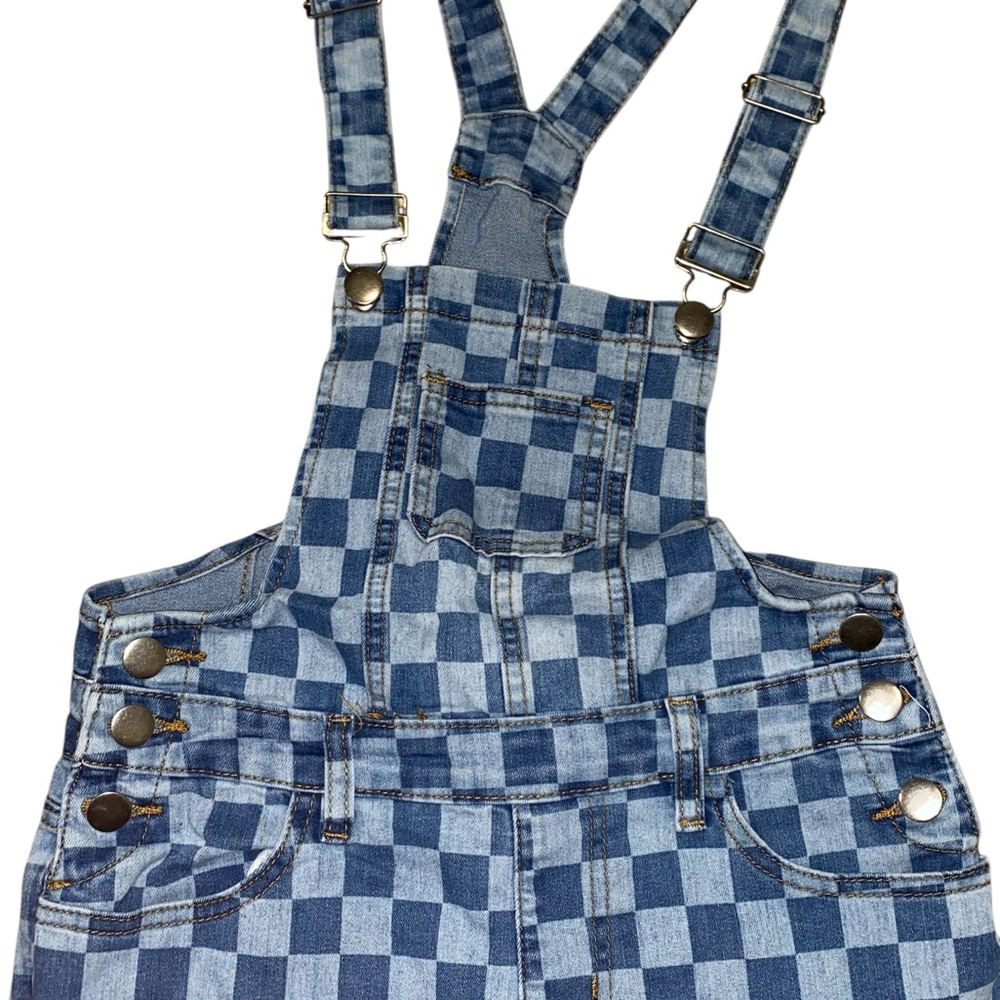 Fashion Nova Blue Checkered Skinny Jumpsuit - Picture 6 of 7